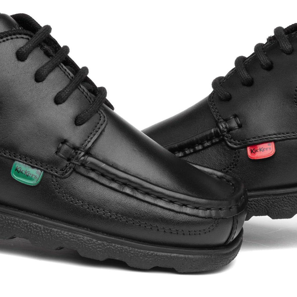 Kickers Fragma Boys Lace Up School Shoe in Black