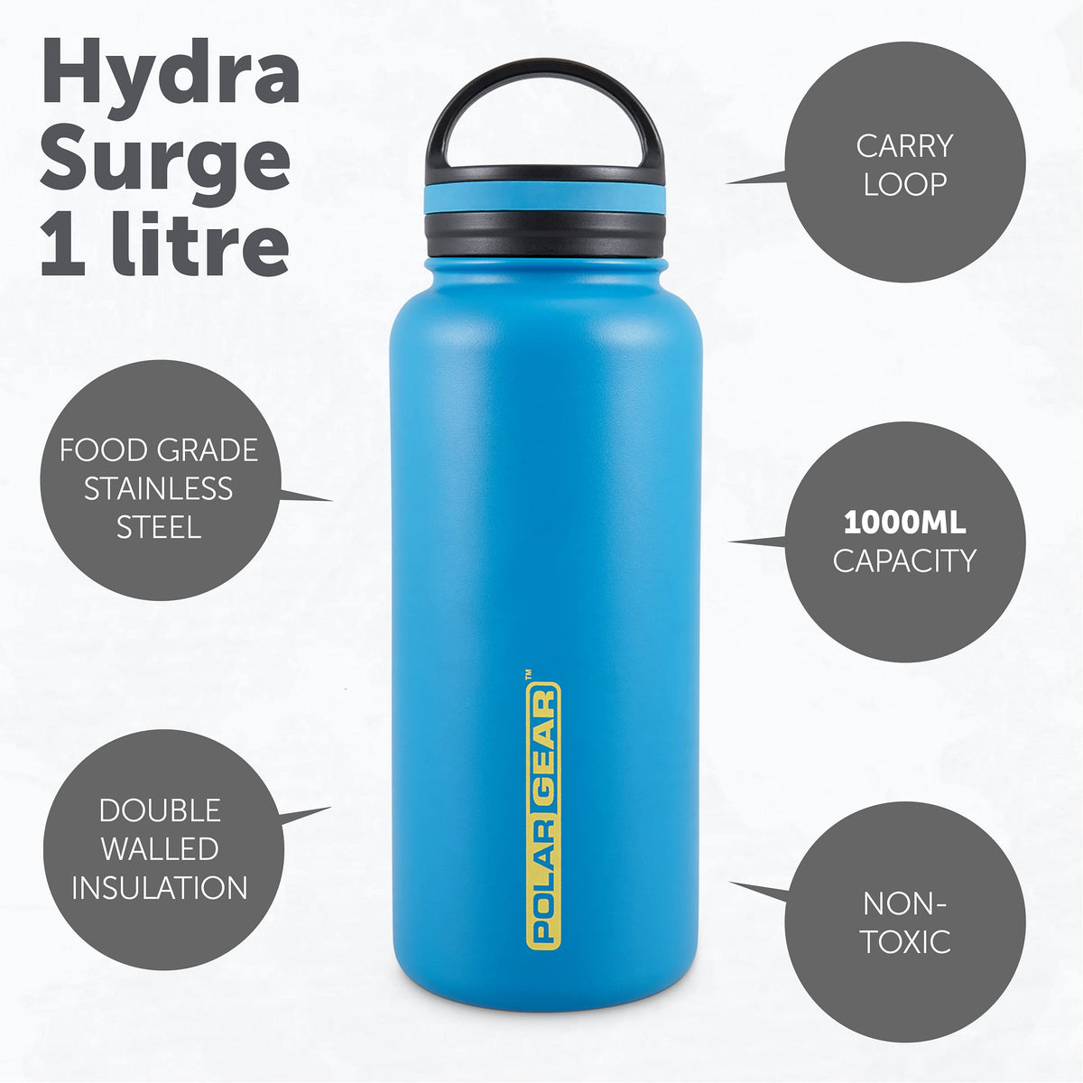 Polar Gear Insulated Water Bottle with Flip Straw - 800ml Wine