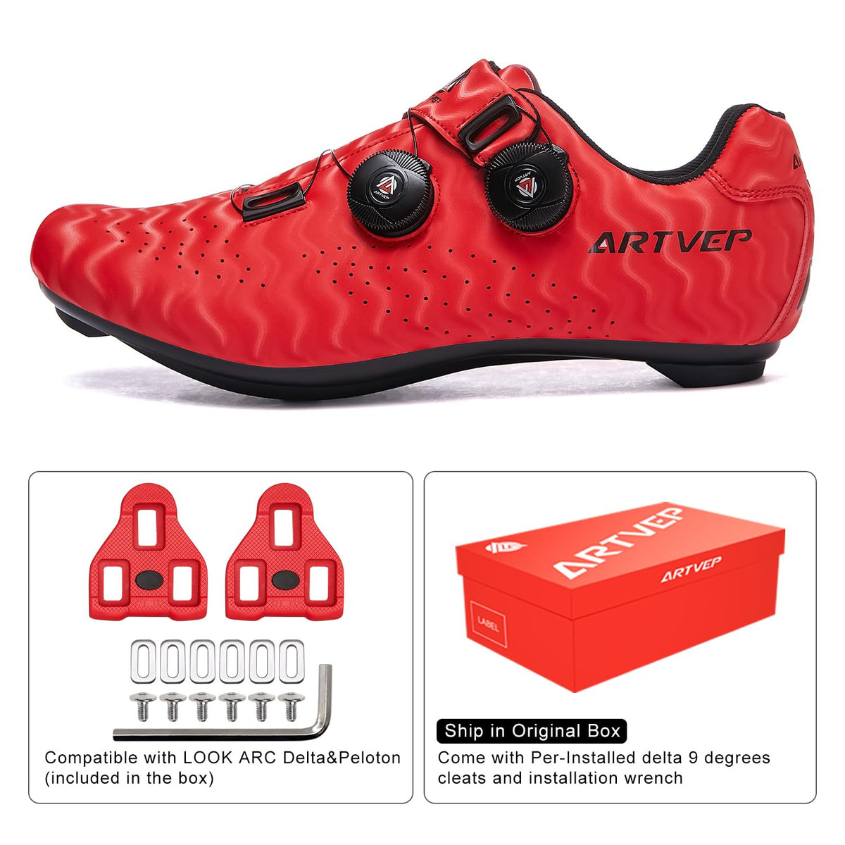 Mens Cycling Shoes Women Road Bikes MTB Shoes Compatible with Look SPD SPD-SL Delta Cleats Compatible with Peloton Shoes Indoor/Outdoor