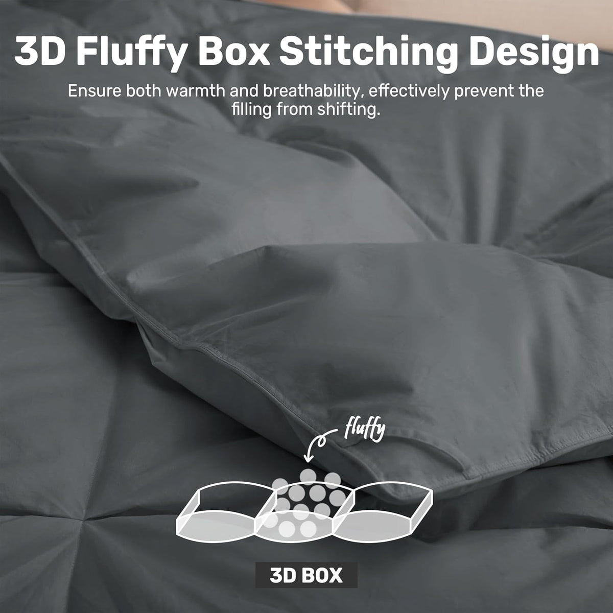 Double Duvet 10.5 Tog Goose Feather Down 200x200cm Cotton Washable Quilt Deodar