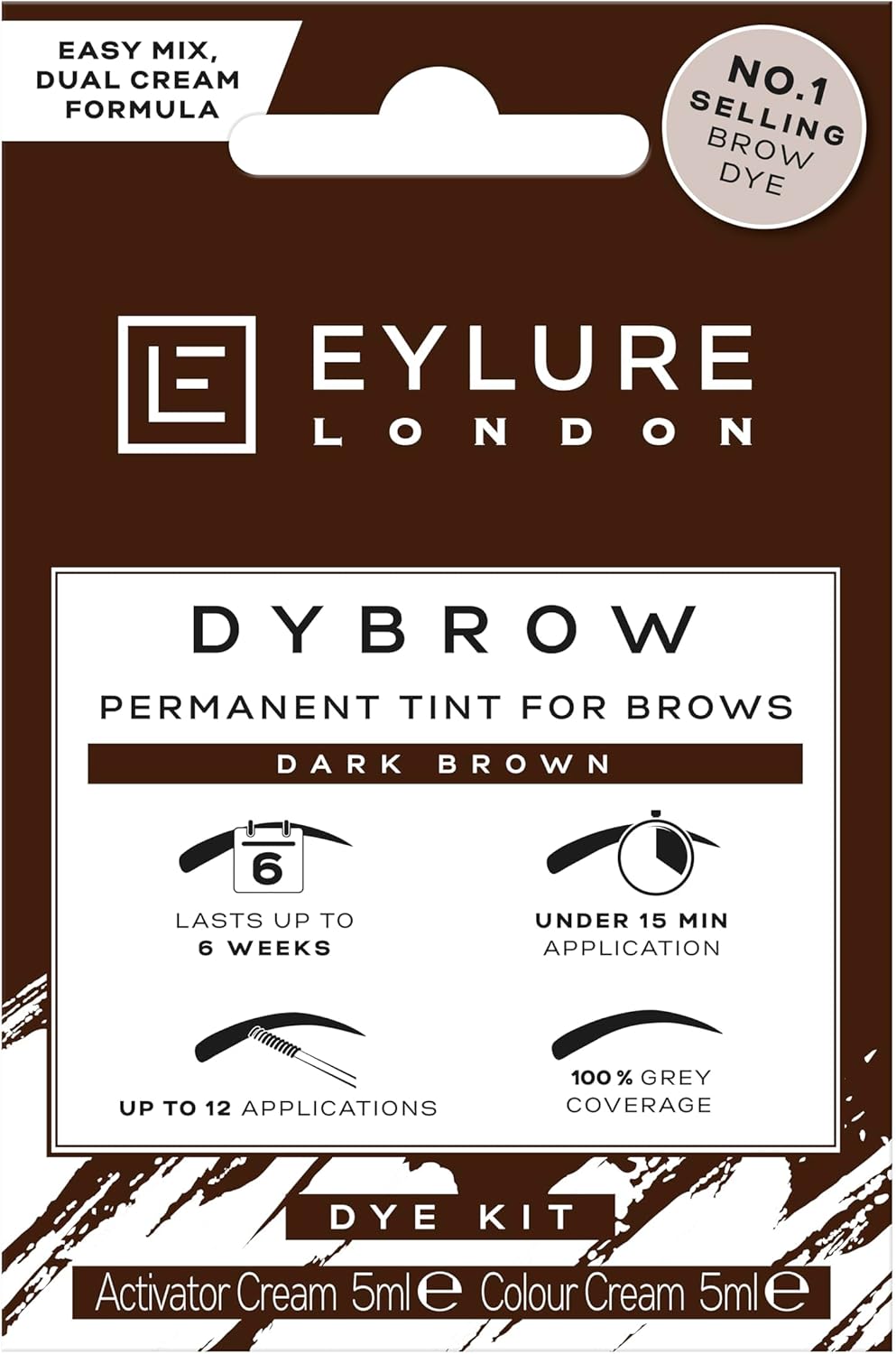 Eylure DYBROW Eyebrow Dye Kit, Dark Brown