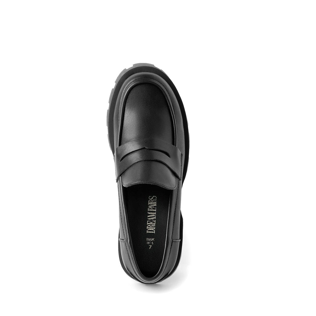 DREAM PAIRS Women's Loafers Lug Sole Slip On
