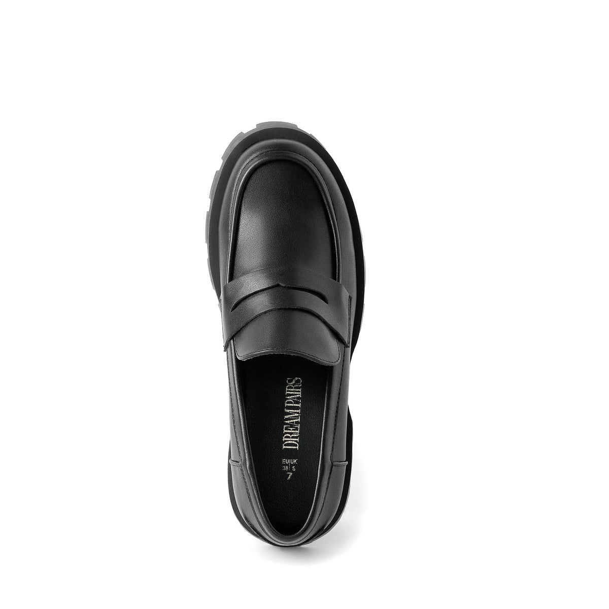 DREAM PAIRS Women's Loafers Lug Sole Slip On