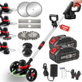 Cordless Strimmer 24V Brushless 30cm 2x4.0Ah Batteries Wheels Metal Blades Garden