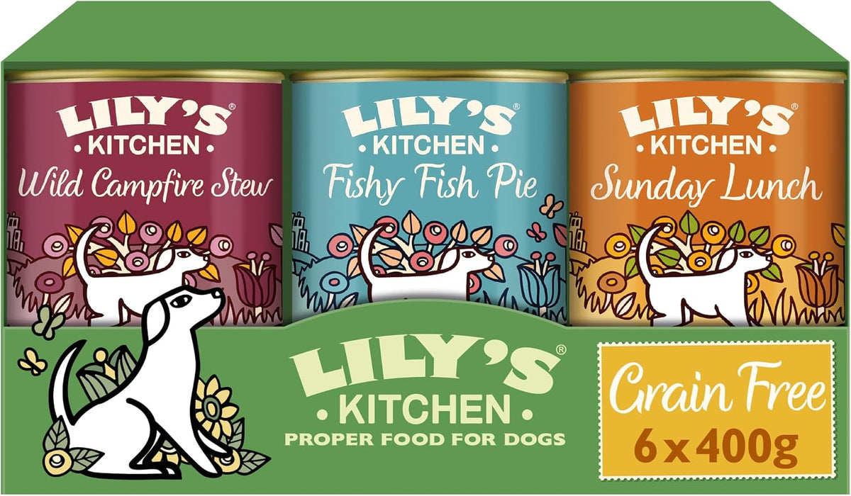 Lily's Kitchen Natural Adult Dog Food Wet Trays - Classic Dinners Multipack - Chicken, Lamb & Beef - Complete Meal Recipes (6 Trays x 150g)