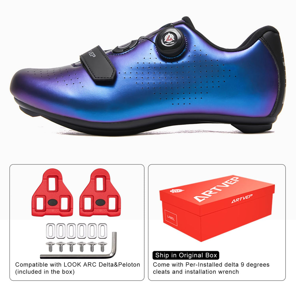 Women's Cycling Shoes for Men Road Bike Shoes Compatible with SPD and Delta Pedal Block Peloton Breathable Bicycle Shoes