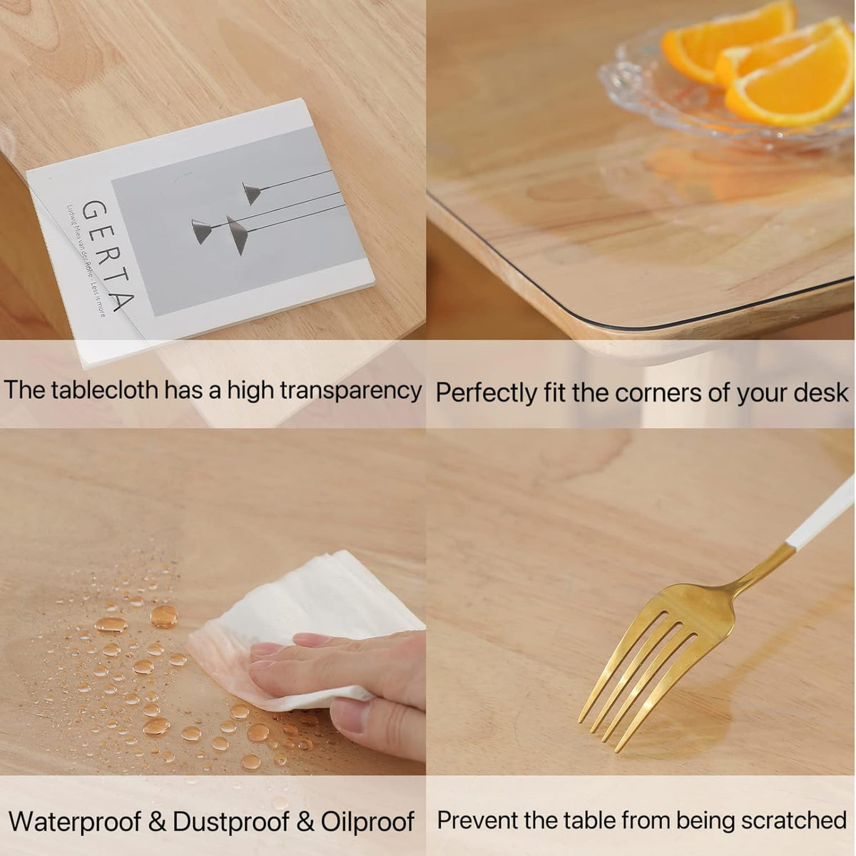 Clear Table Protector 60x60cm 2mm PVC Transparent Table Cover Square