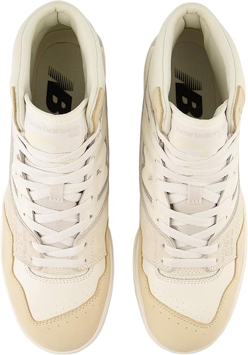 New Balance 650 Sneakers Leather Trainers, Retro Hi-top Unisex Beige