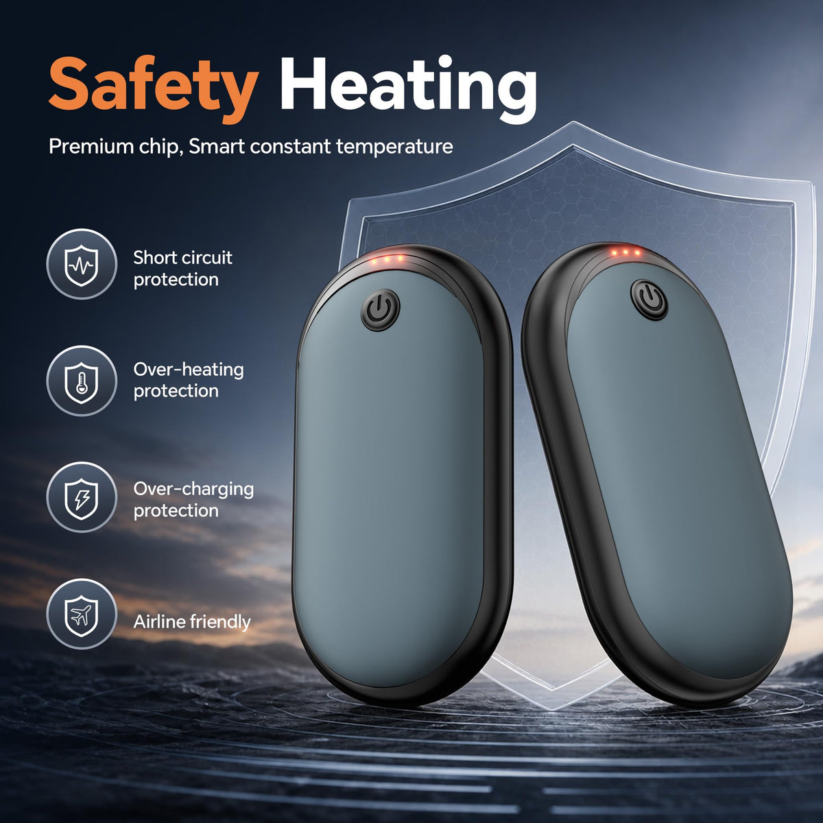 Hand Warmers Rechargeable 2 Pack, 24H Electric Portable Pocket Heater