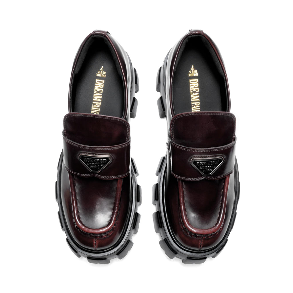 DREAM PAIRS Women's Chunky Loafers Platform Outfit Shoes