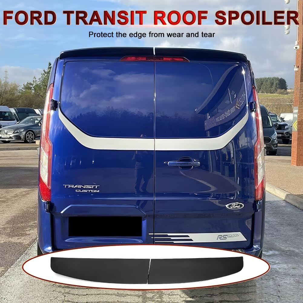 Ford Transit Custom Rear Roof Spoiler 2013-2020 Black Tailgate Wing GEARZAAR
