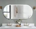 Oblong Wall Mirror 60x120cm Frameless Beveled Edge Silver Mirror