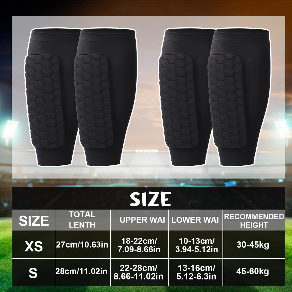 2 Pairs Shin Guards Kids,Shin Defender Kids,Football Soccer Shin Pads, Honeycomb Compression Sleeve Football Shins Guard For Boys Kid Teenagers