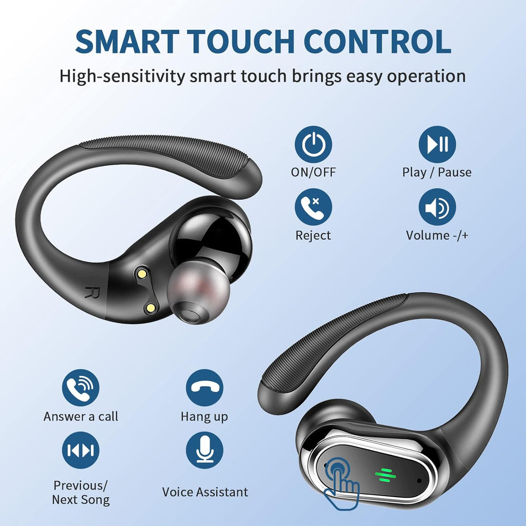 Earbuds Wireless Sport Bluetooth 5.4 Headphones Mic 50H Playtime Earhooks