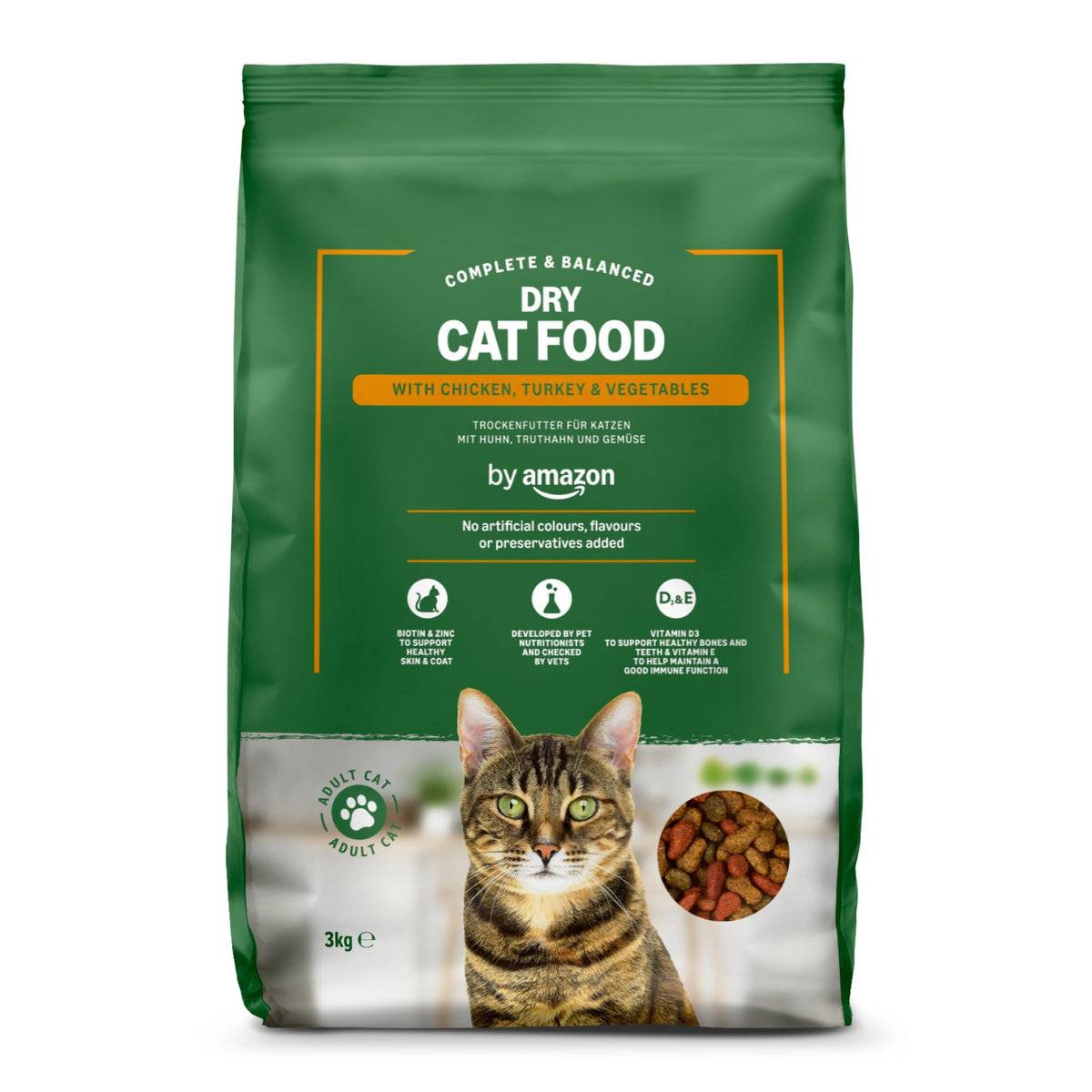 by Amazon - Complete Dry Cat Food with Salmon, Tuna and Vegetables, 1 pack of 3kg