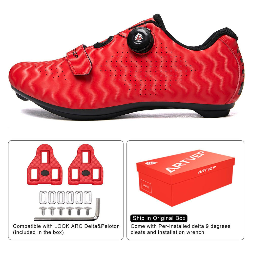 Women's Cycling Shoes for Men Road Bike Shoes Compatible with SPD and Delta Pedal Block Peloton Breathable Bicycle Shoes