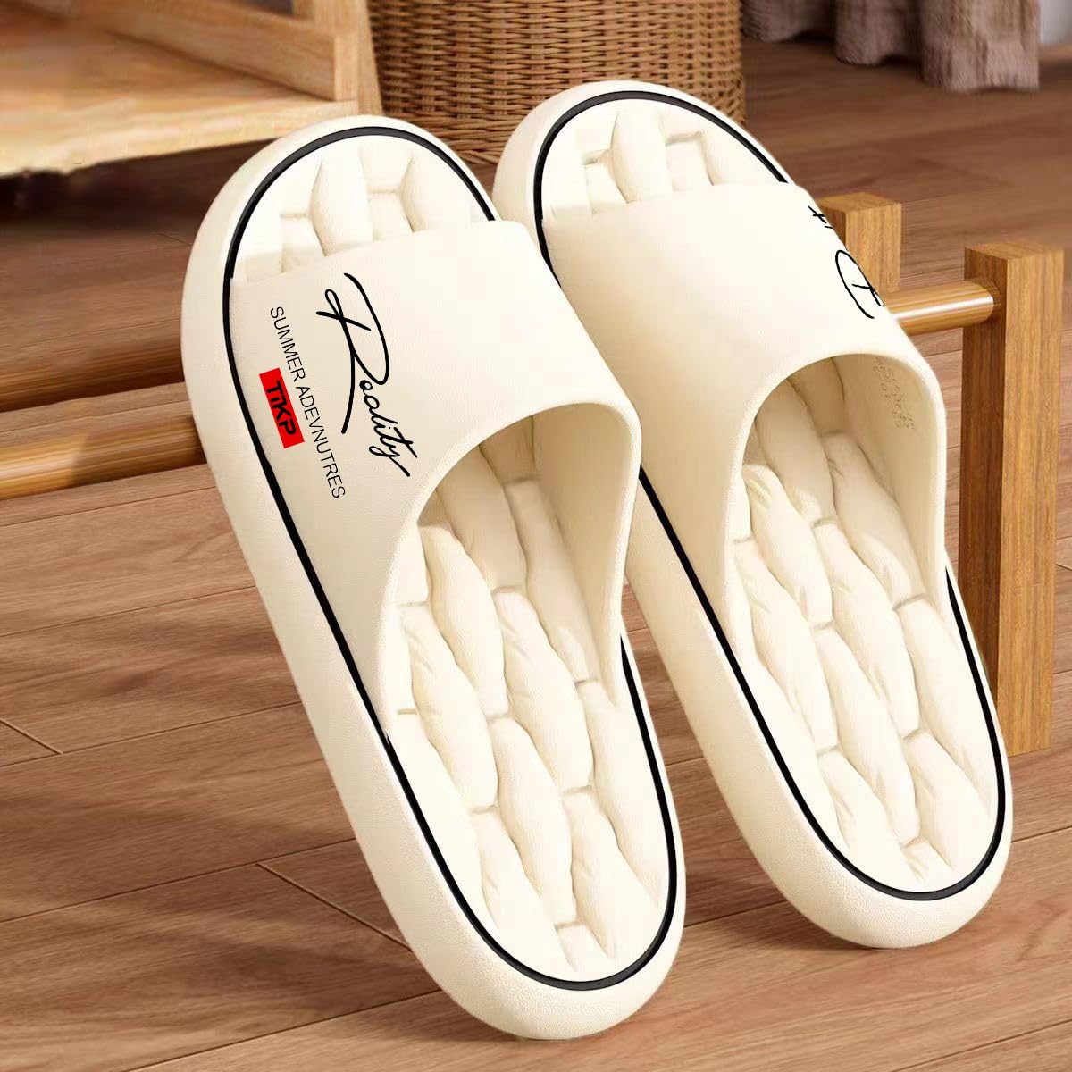 Unisex Cloud Slides Slippers for Women and Men, Non-Slip Thick Cushioned Shower Sandals, Quick Drying EVA Massage Slippers for Indoor Bathroom Outdoor Pool Beach