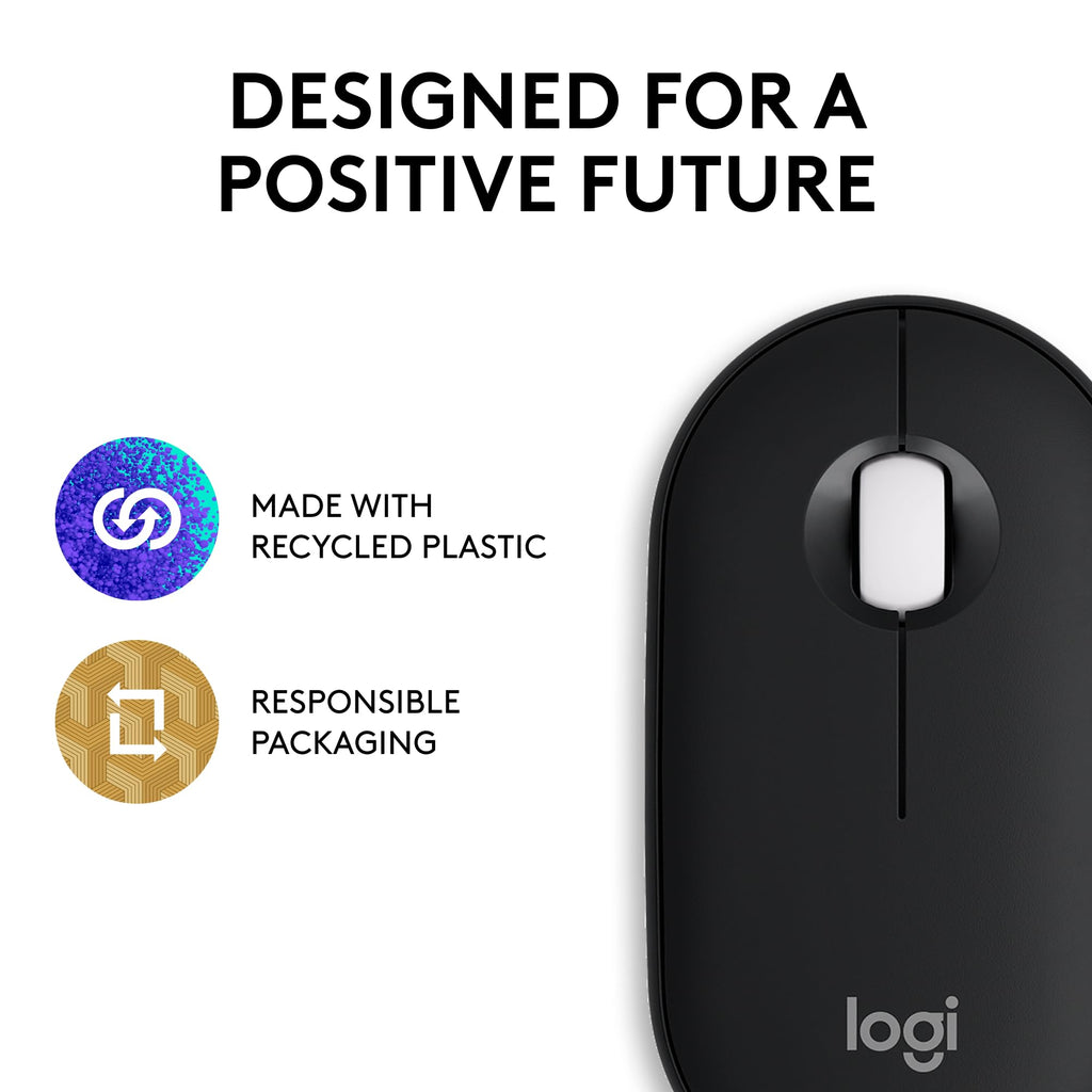 Logitech Pebble Mouse 2 M350s Slim Bluetooth Wireless Mouse