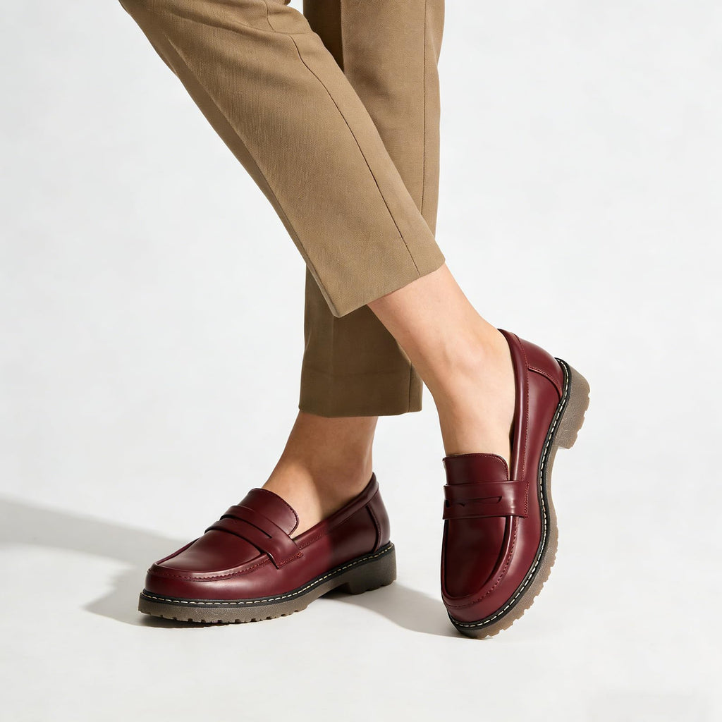 Womens Loafers Shoes Platform Chunky Penny Loafer Lug Sole Comfortable Slip On Work Office Business Casual Dressy Fashion Driving Moccasins Women Shoes