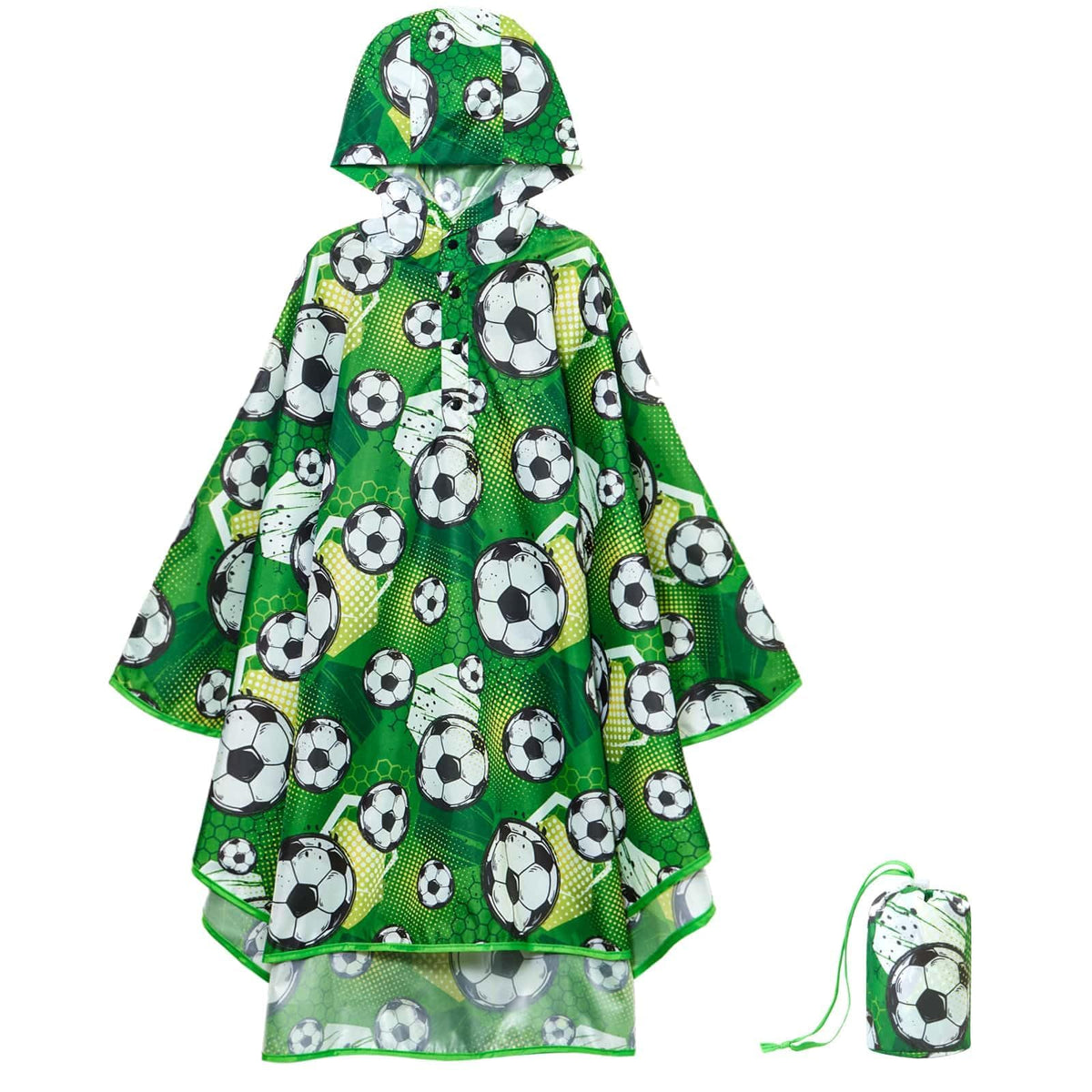 WAWSAM Kids Rain Poncho Waterproof Boys Girls Portable Raincoat Rain Jacket Lightweight Rainwear