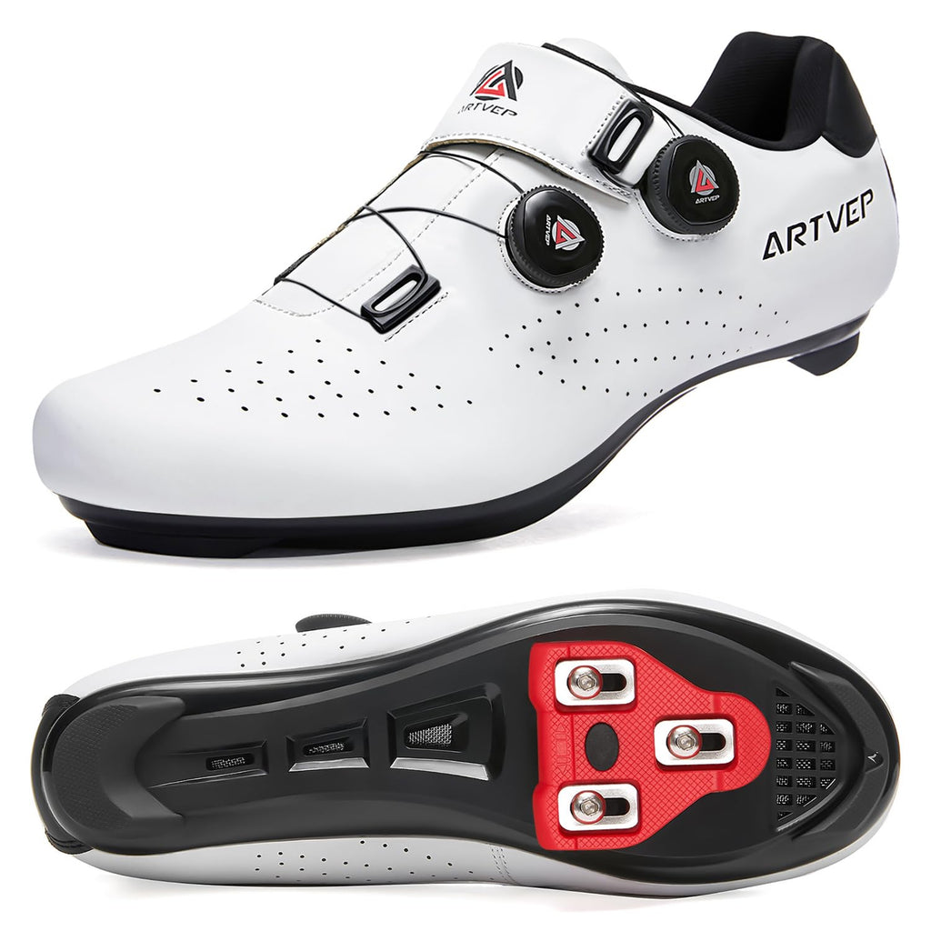 Mens Cycling Shoes Women Road Bikes MTB Shoes Compatible with Look SPD SPD-SL Delta Cleats Compatible with Peloton Shoes Indoor/Outdoor
