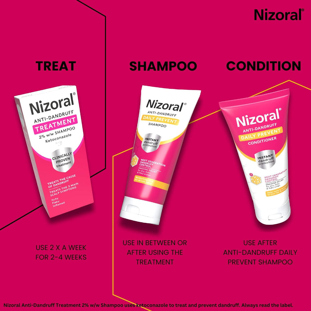Nizoral Anti-Dandruff Treatment Shampoo with Ketoconazole, 1 x 60ml