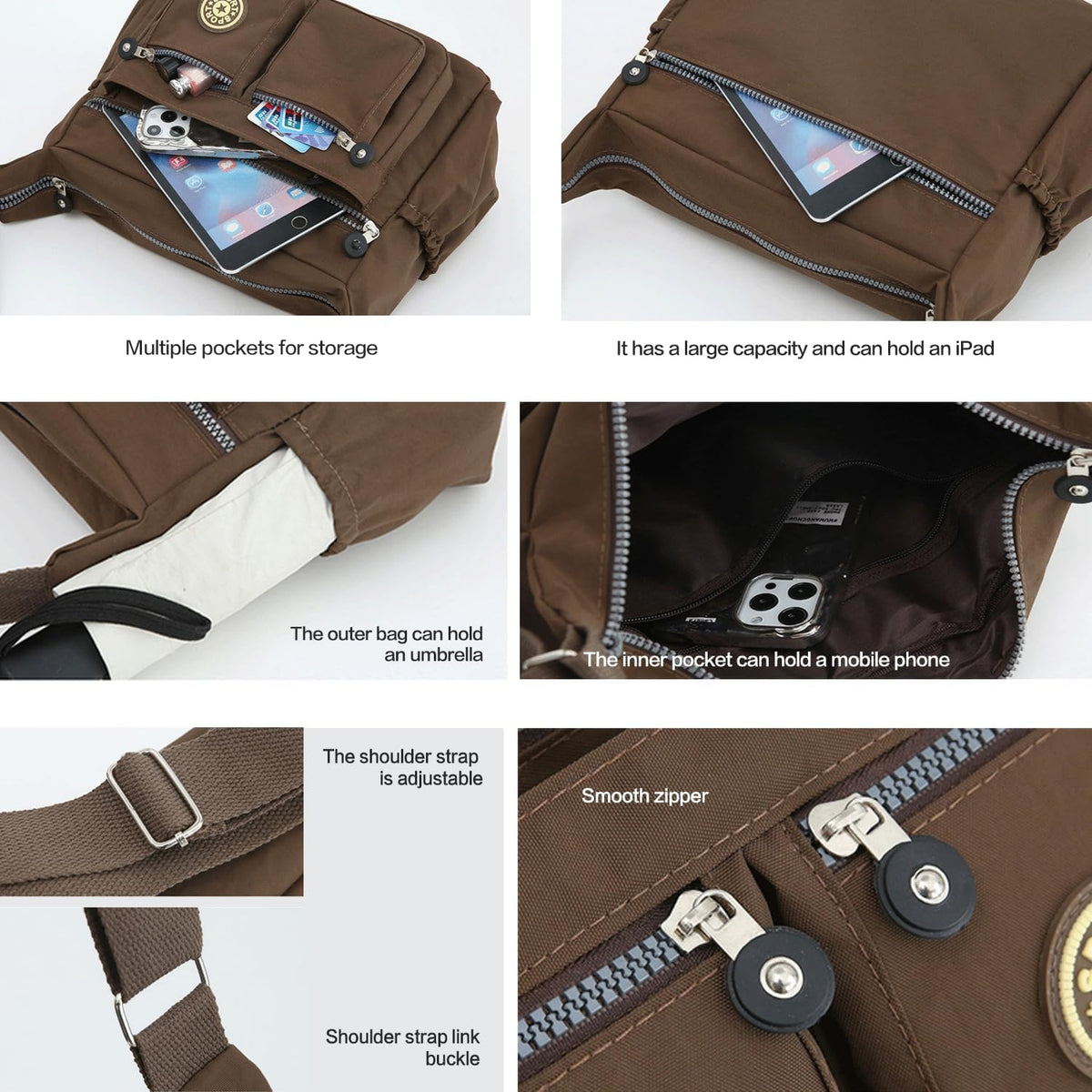 Crossbody Bags for Women Shoulder Handbag Roomy Multiple Pockets Bag Ladies Crossbody
