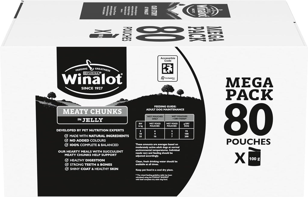 WINALOT Sunday Dinner Mixed in Gravy Wet Dog Food Pouches 40x100g