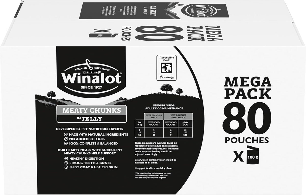 WINALOT Sunday Dinner Mixed in Gravy Wet Dog Food Pouches 40x100g