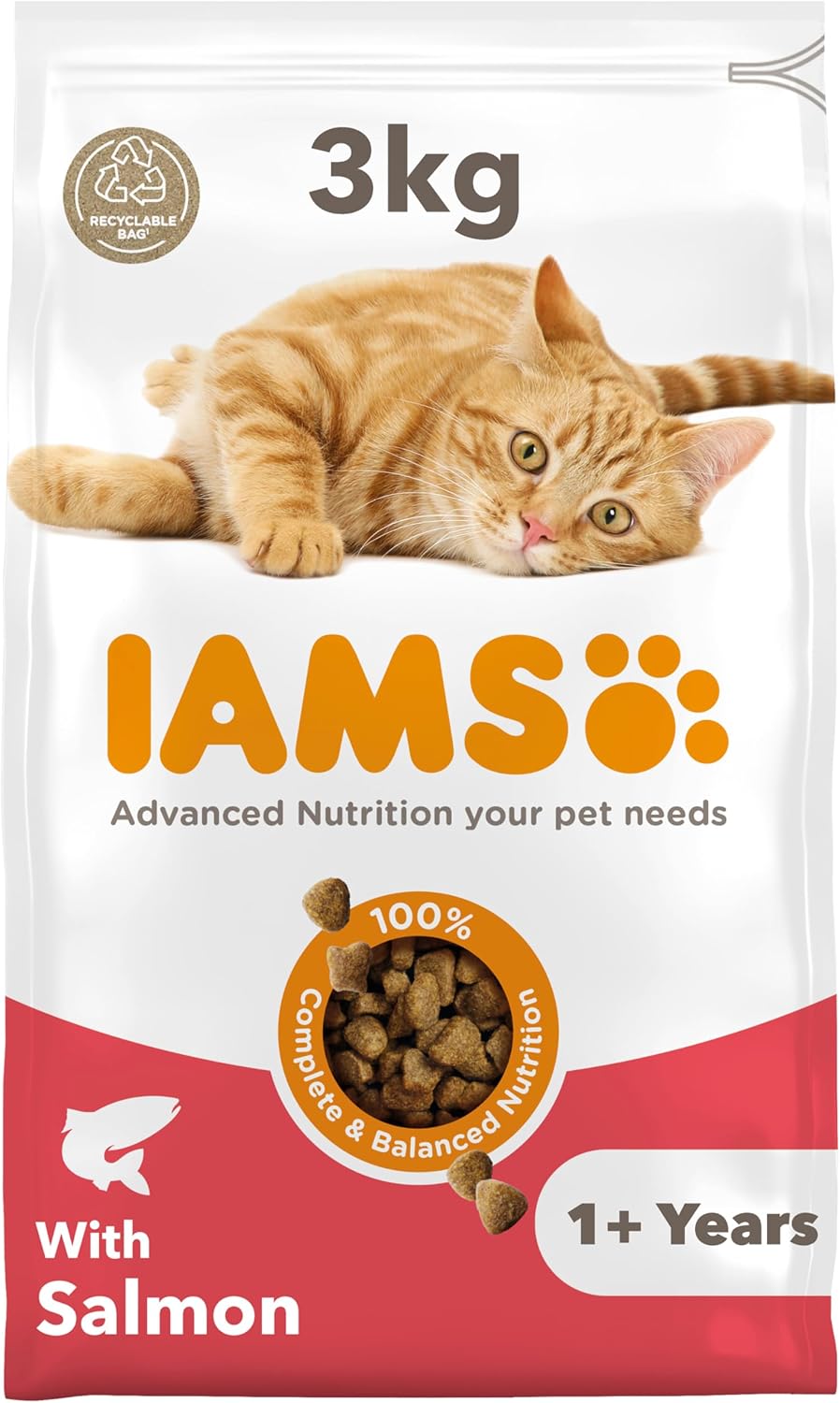 IAMS Adult Complete Dry Cat Food Chicken 3kg - Supports Strong Immune System