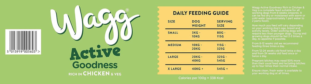 Wagg Active Goodness Complete Dry Adult Dog Food Chicken 12kg