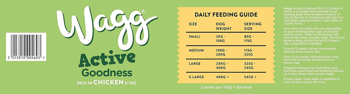 Wagg Active Goodness Complete Dry Adult Dog Food Chicken 12kg