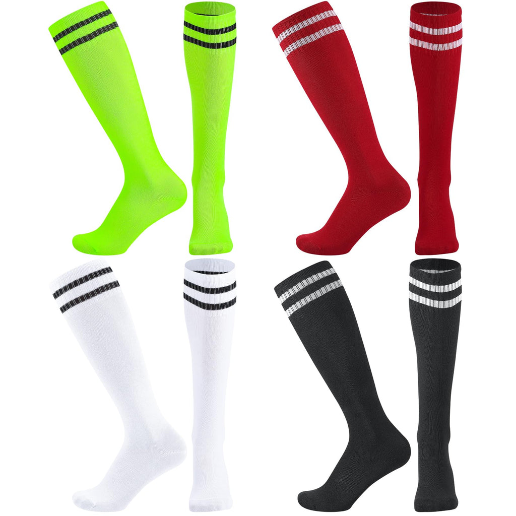 Zuimei 4 Pairs Football Socks Kids Football Socks for Boys Girls Childrens