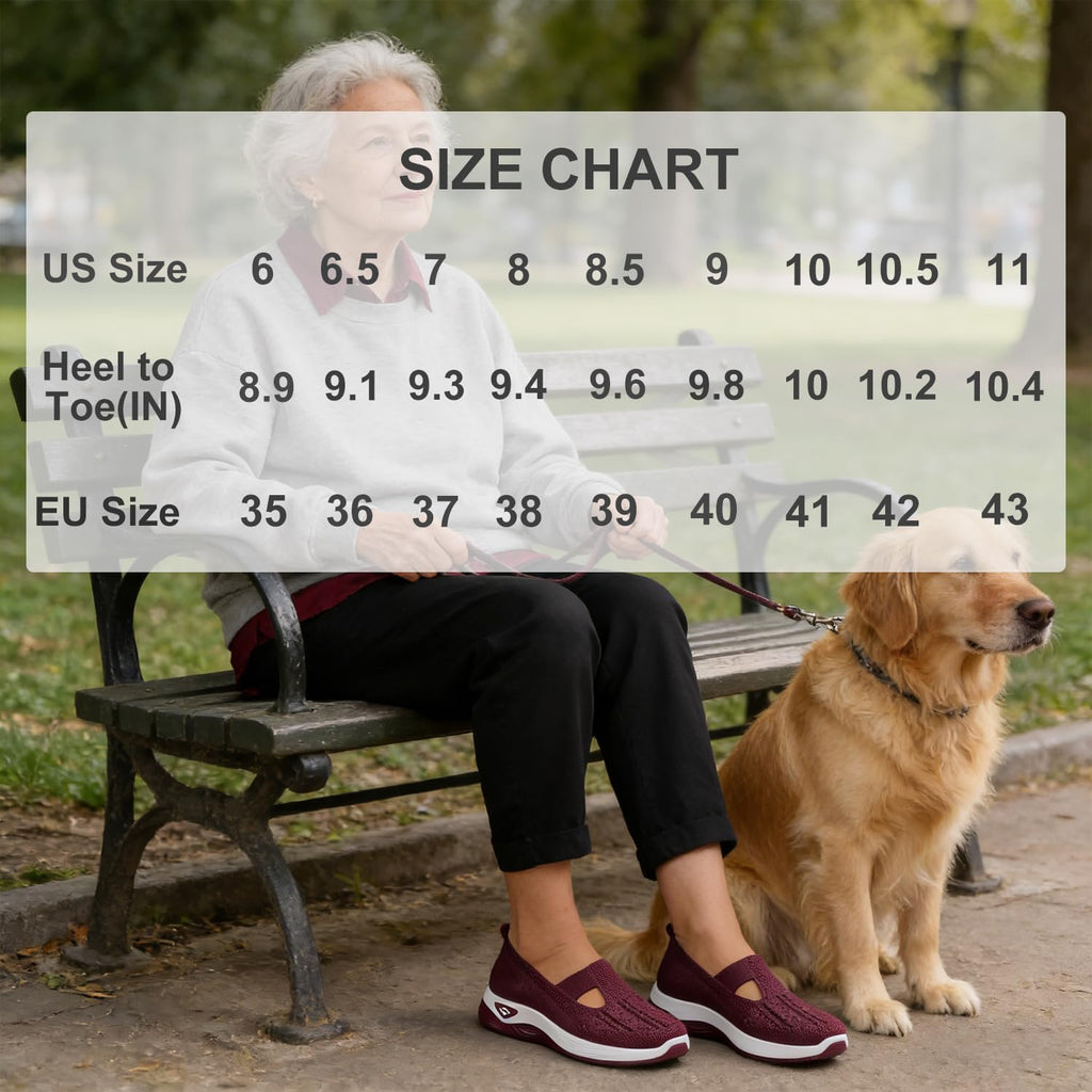 Women's Walking Shoes Comfortable Orthopedic Diabetic Shoes Soft Breathable Knitted Flats Arch Support for Indoor Outdoor