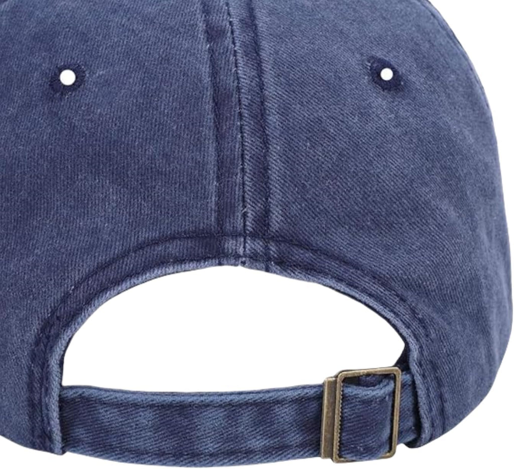 1 PCS Vintage Patchwork Letter Embroidered Baseball Cap-Denim Folded Rim Washed Sun Hat Adjustable Unisex
