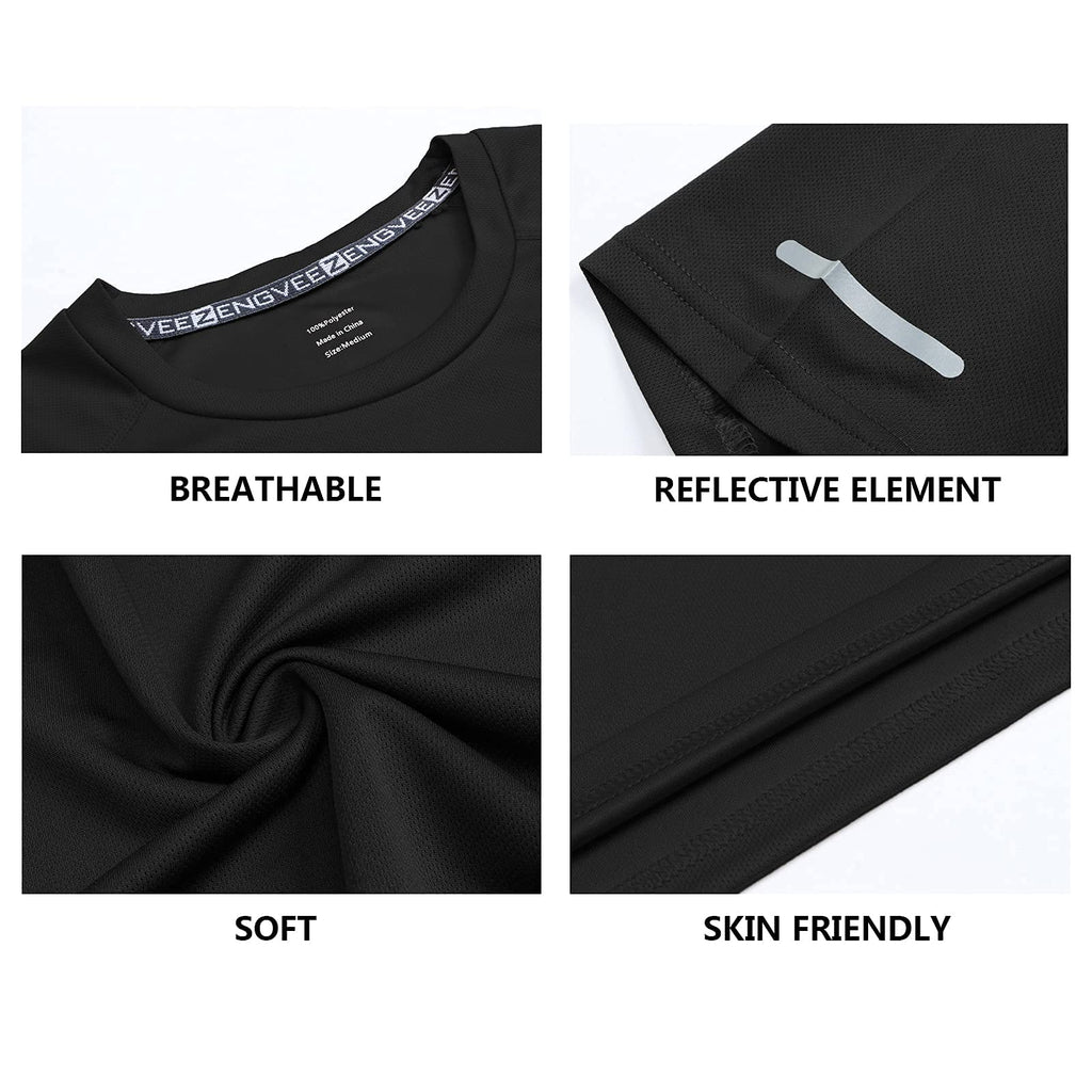 Gaiatiger 1/3 Pack Mens T-Shirts Quick Dry Short Sleeve Tops Running Shirts