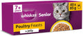 WHISKAS Senior 7+ Wet Cat Food in Jelly 40x85g Poultry Feasts
