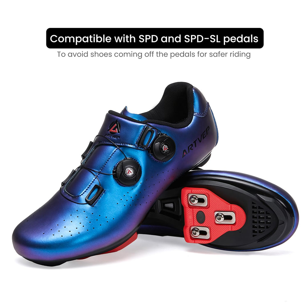 Mens Cycling Shoes Women Road Bikes MTB Shoes Compatible with Look SPD SPD-SL Delta Cleats Compatible with Peloton Shoes Indoor/Outdoor
