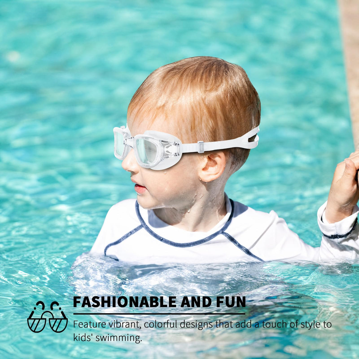 BEEWAY Kids Swimming Goggles for Boys Girls Age 6-14 Anti Fog & Leak Proof