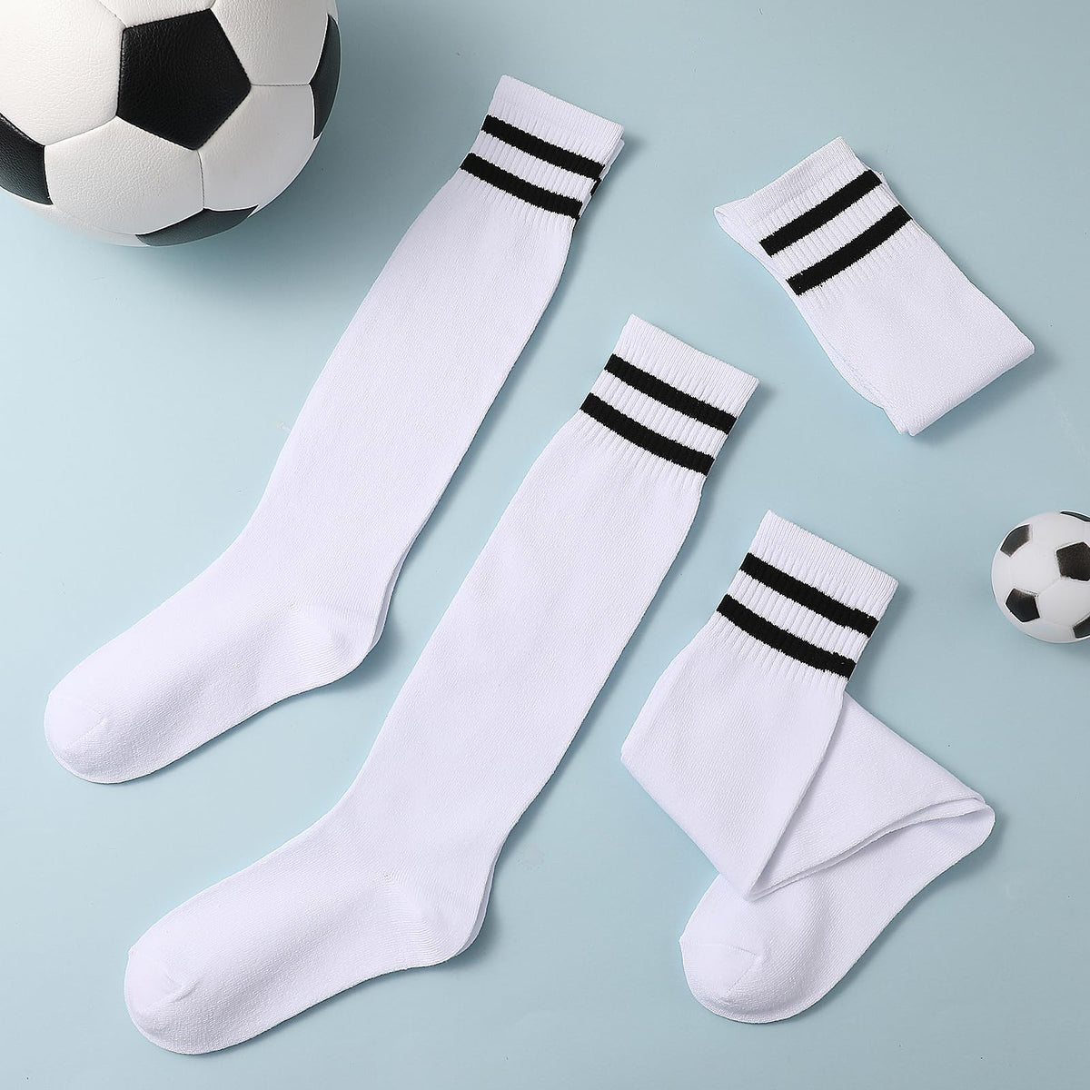 Zuimei 4 Pairs Football Socks Kids Football Socks for Boys Girls Childrens