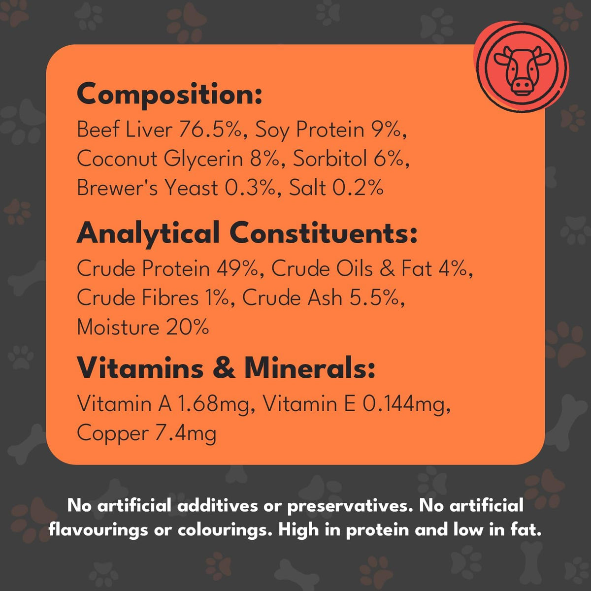 Pet Munchies Venison & Beef Liver Dog Training Treats, Grain Free Tasty Bites with Natural Real Meat, Low in Fat 50g