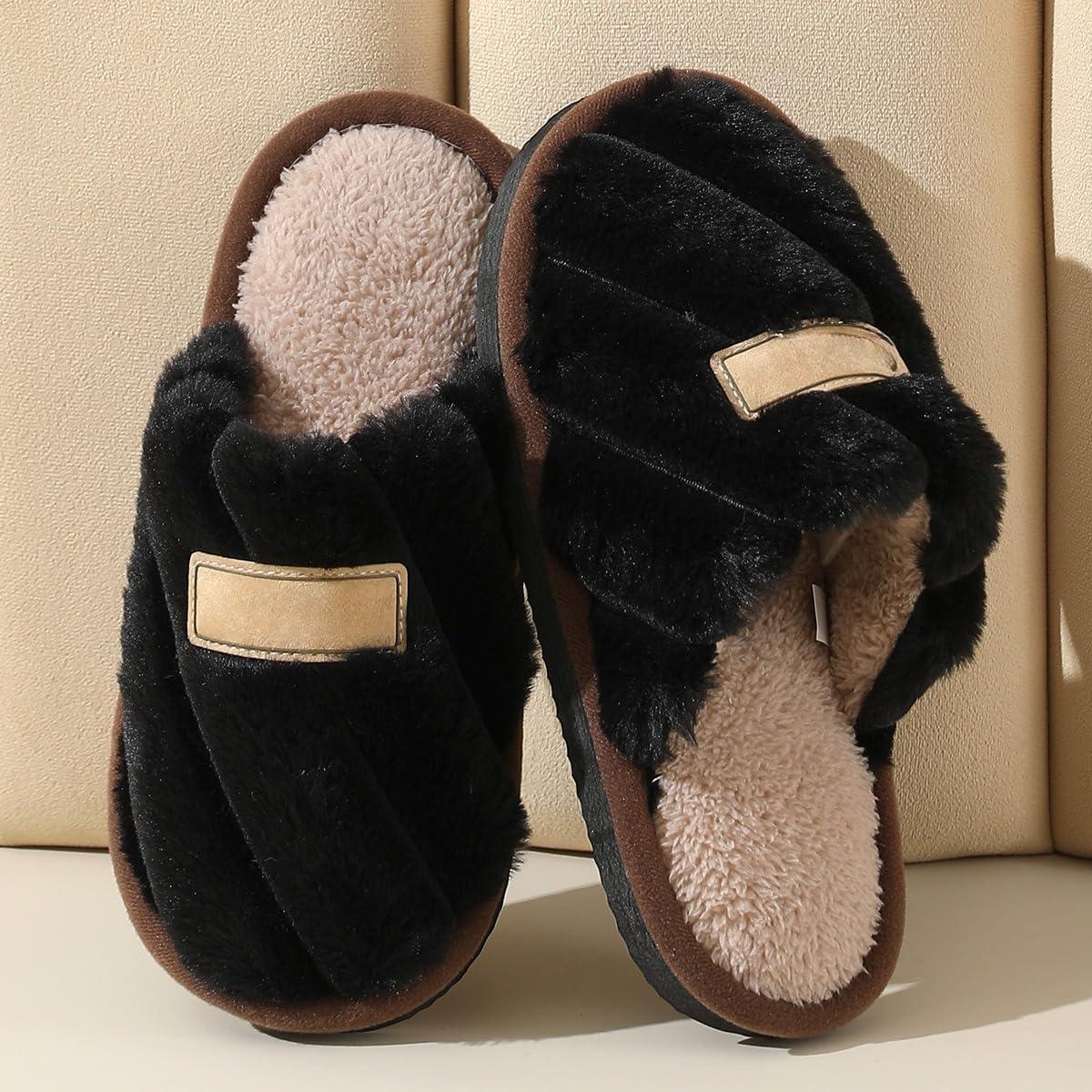 Women's Slippers Plush Warm Indoor Bedroom House Shoes