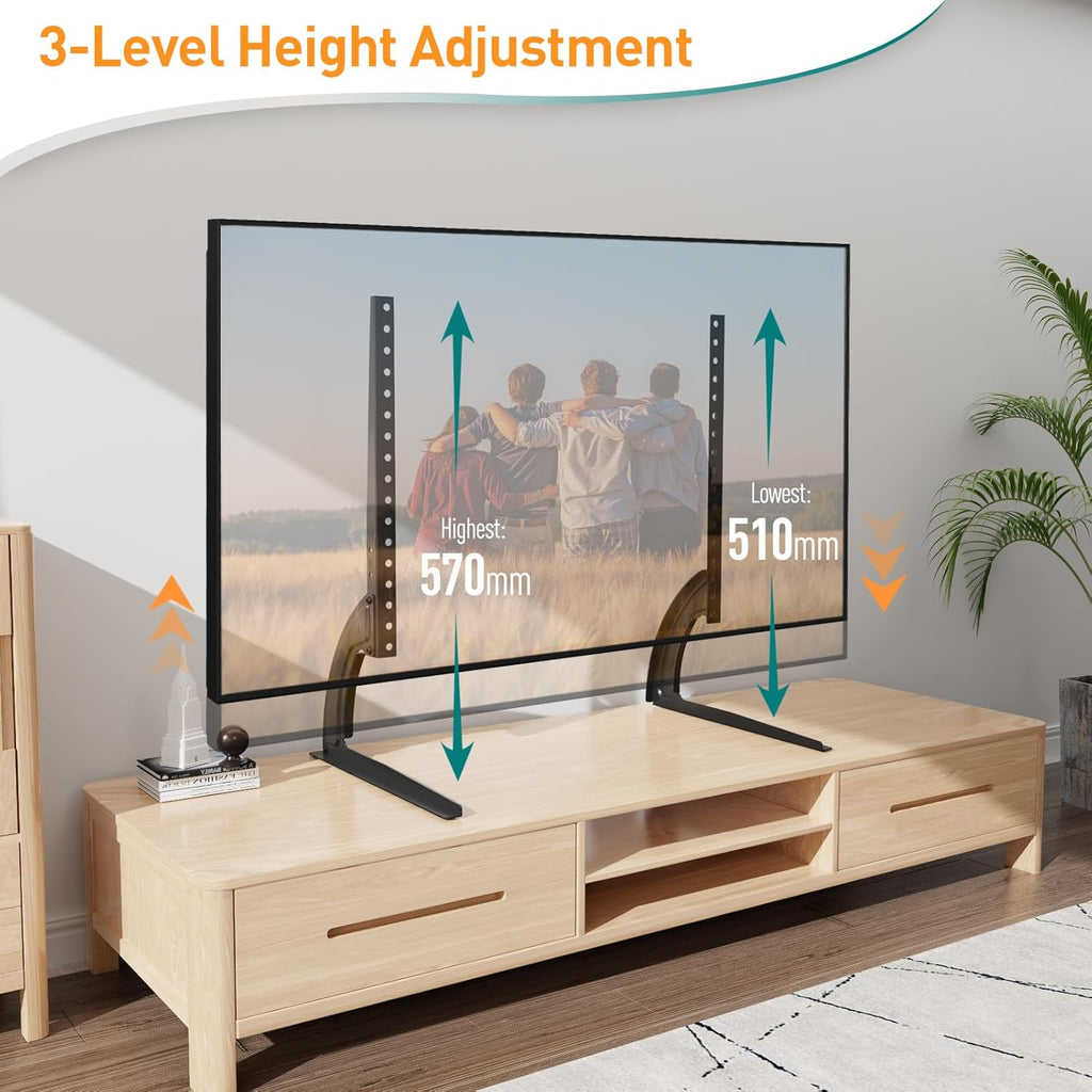 TV Stand Base Universal 27-55 Inch Height Adjustable Tabletop Pedestal ELIVED