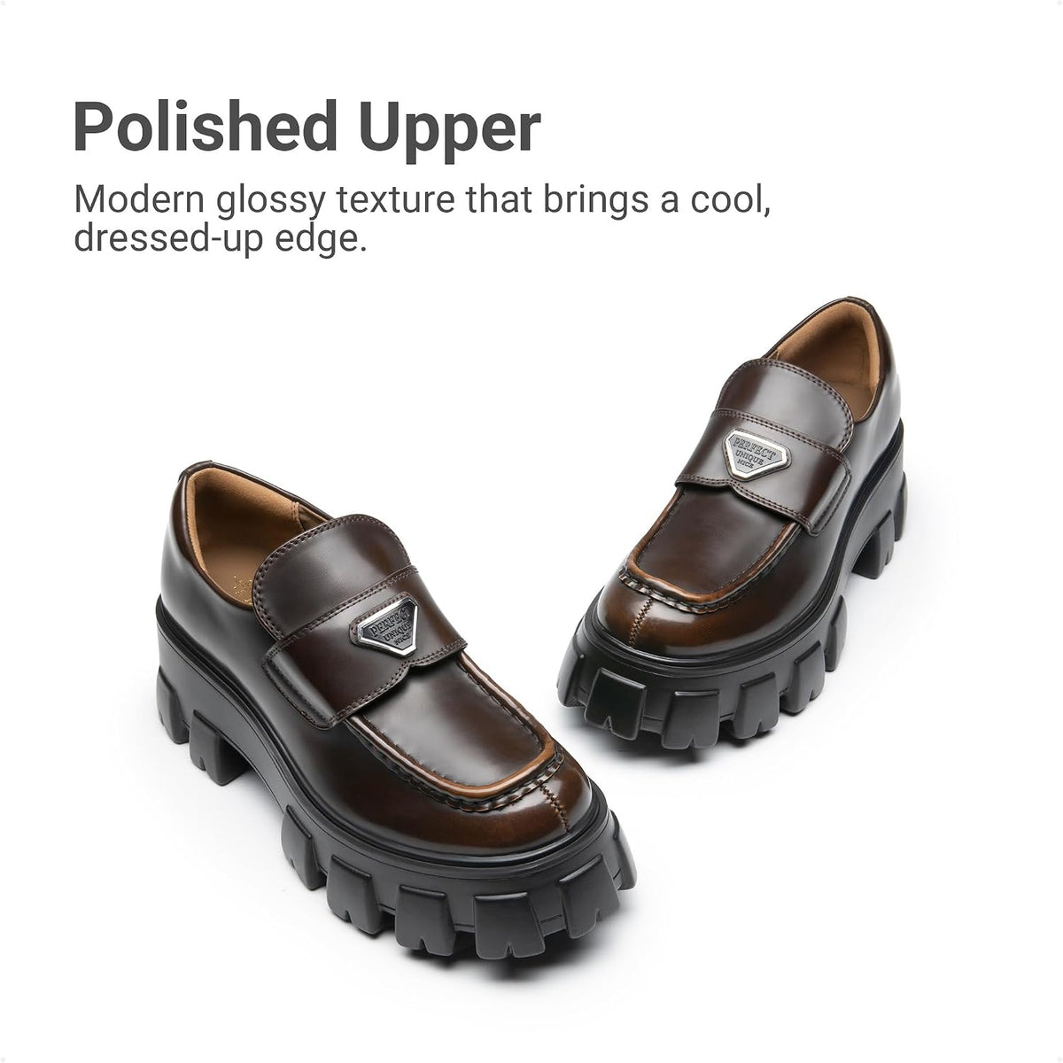 DREAM PAIRS Women's Chunky Loafers Platform Outfit Shoes