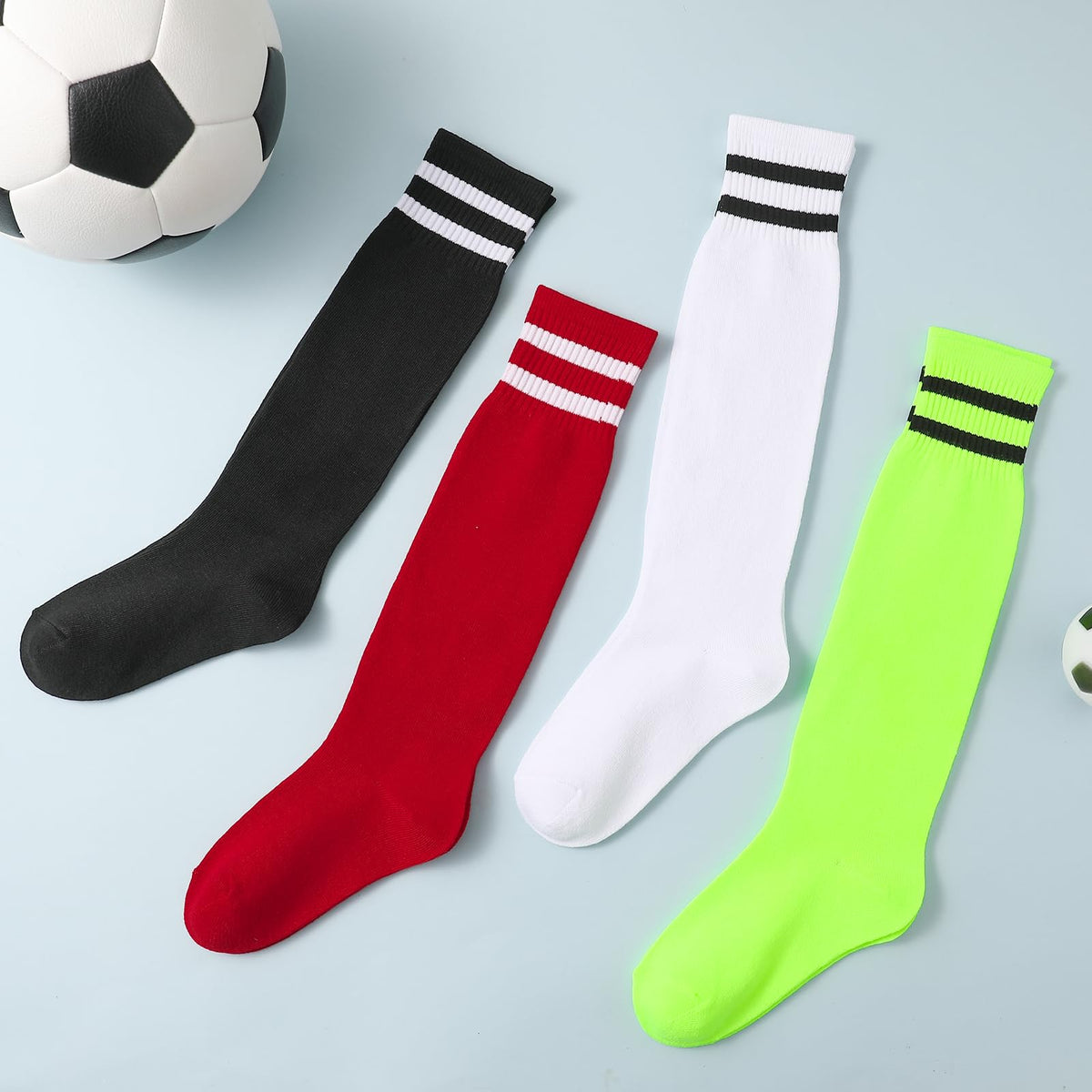 Zuimei 4 Pairs Football Socks Kids Football Socks for Boys Girls Childrens
