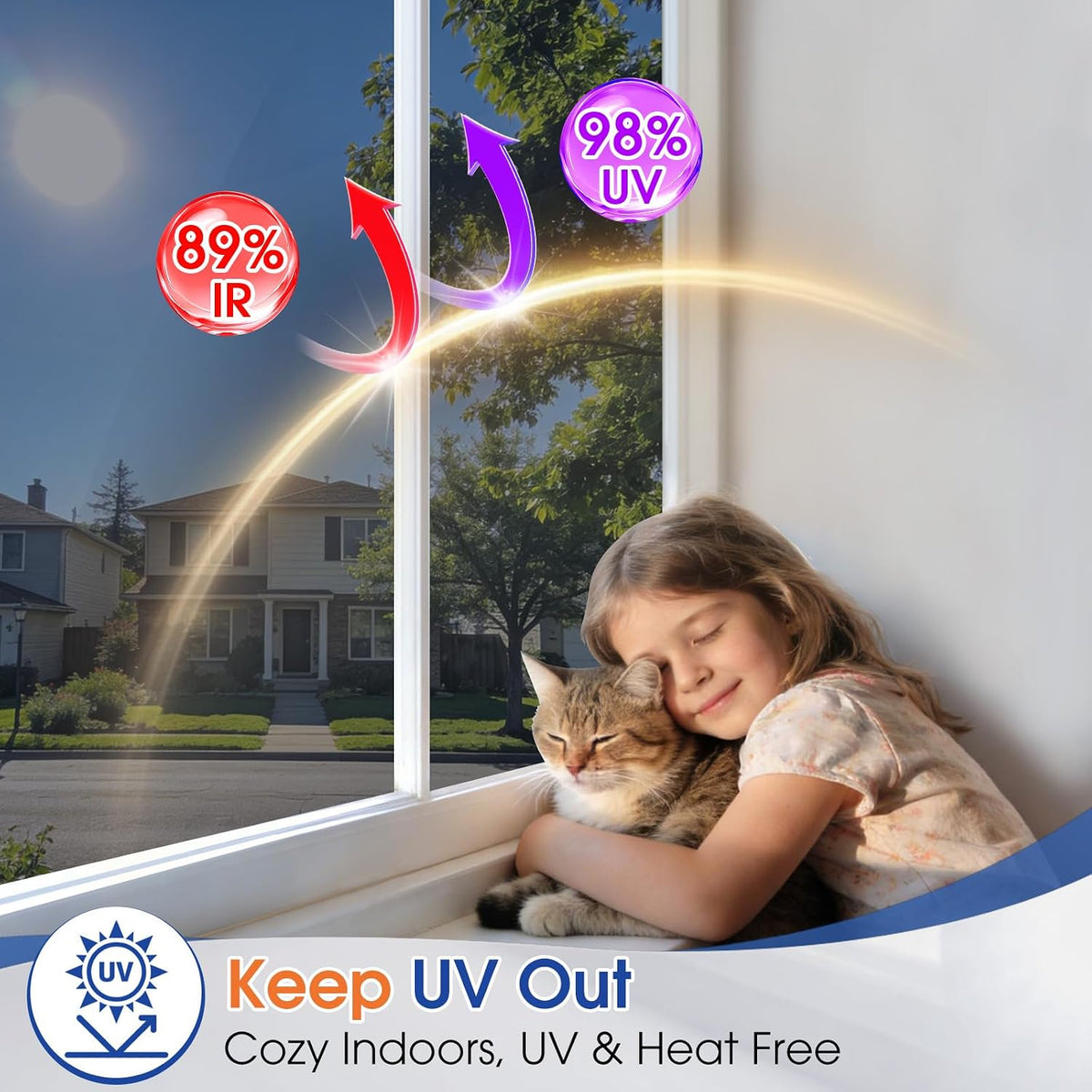 Home Window Privacy Film One Way Mirror 44.5x200cm Black Static Cling