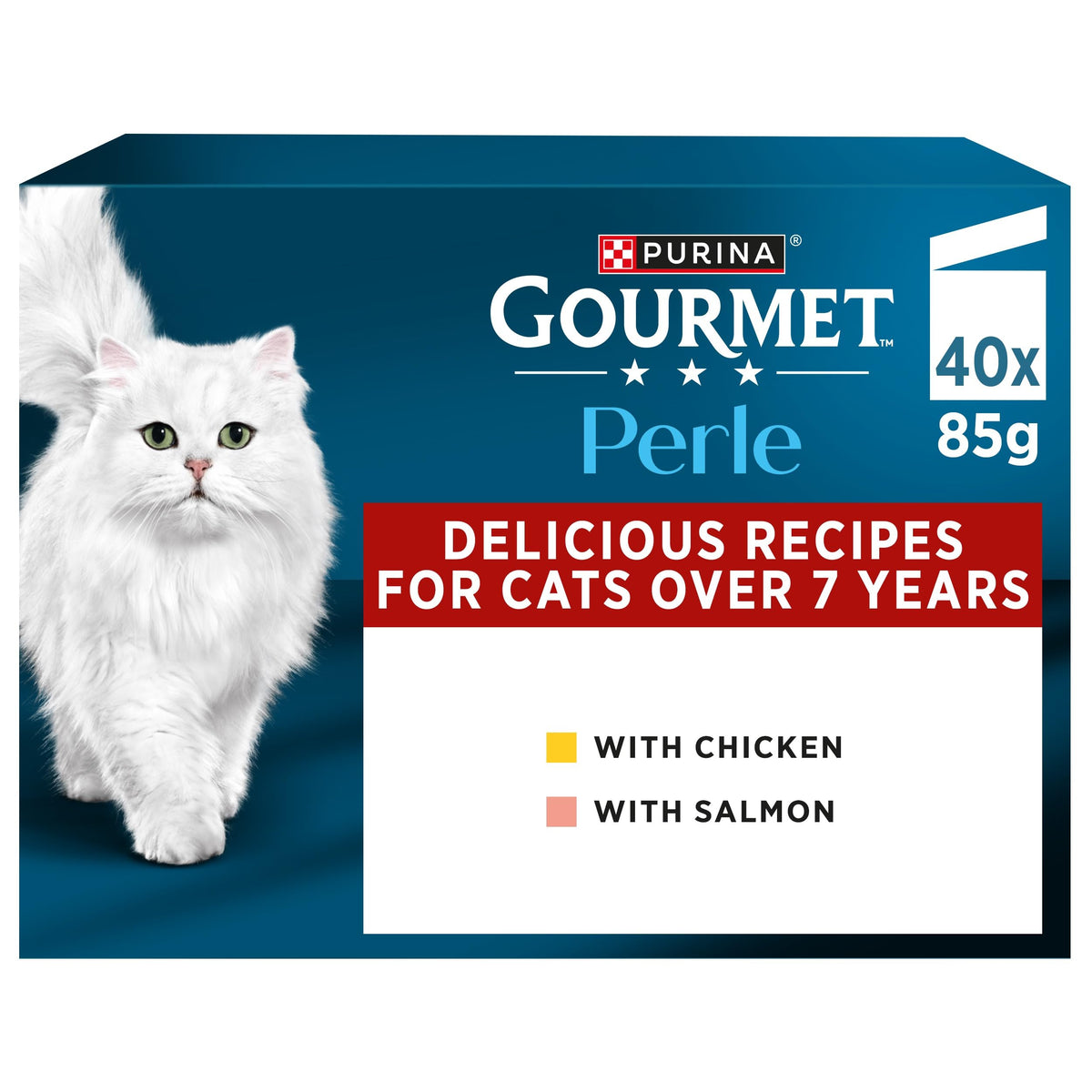 GOURMET Perle Ocean Collection Adult Wet Cat Food Mini Fillets in Gravy Tuna, Shrimp, Plaice, Salmon, White fish, Ocean Fish 40 x 85g Pouches