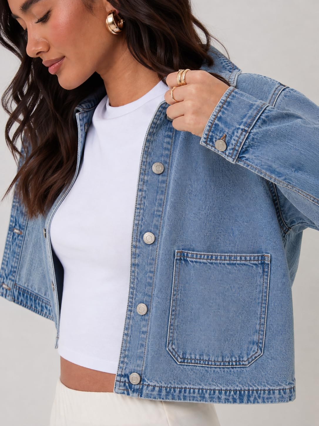 UC Ex High Street Brand Summer Denim Jackets Women, Ladies Button Up Jean Jacket