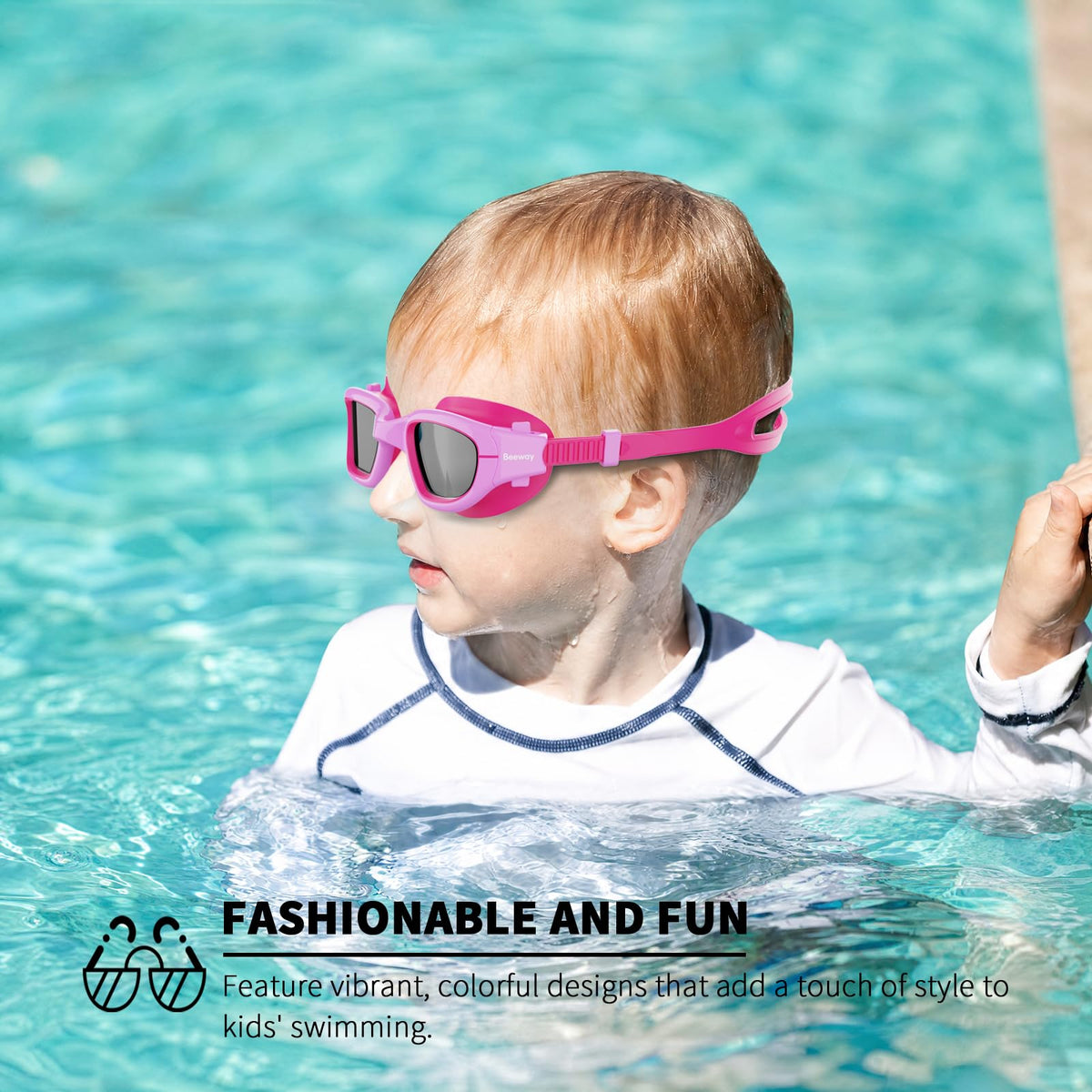 BEEWAY Kids Swimming Goggles for Boys Girls Age 6-14 Anti Fog & Leak Proof
