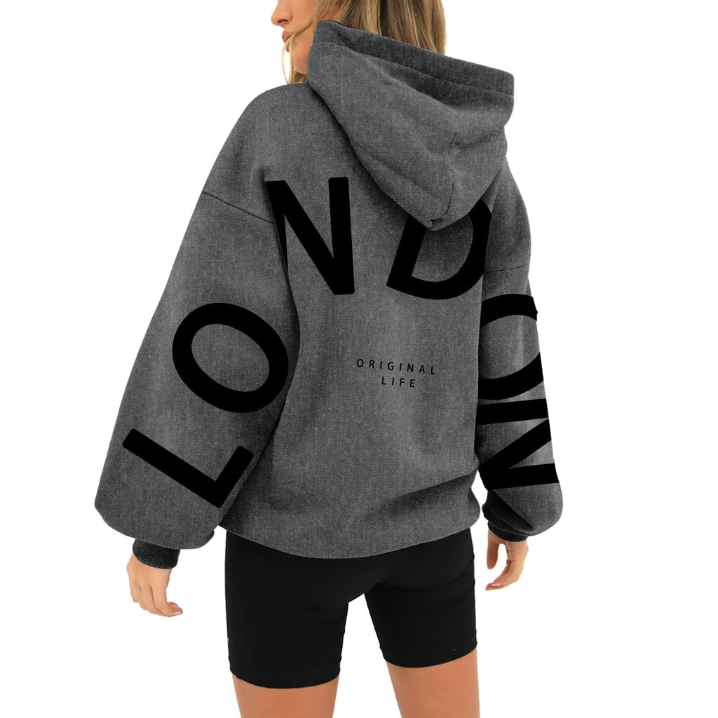 Ladies Sweatshirts And Hoodies Unisex Printed Long Sleeved Casual Loose Pocket Hoodie Plus Size Activewear Ladies Lightweight Sweatshirts Holiday Essentials for Women